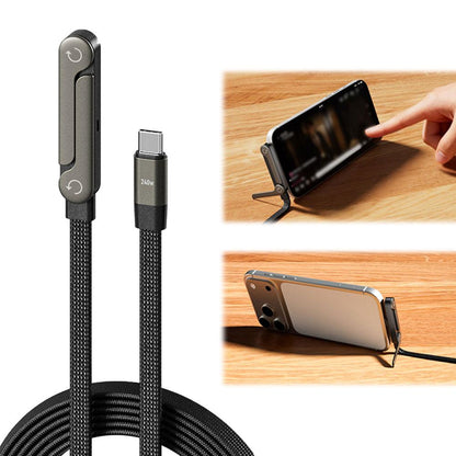 Fast Charging Foldable Bracket Data Cable 2-in-1 Data Wire Gadgets Gym From House