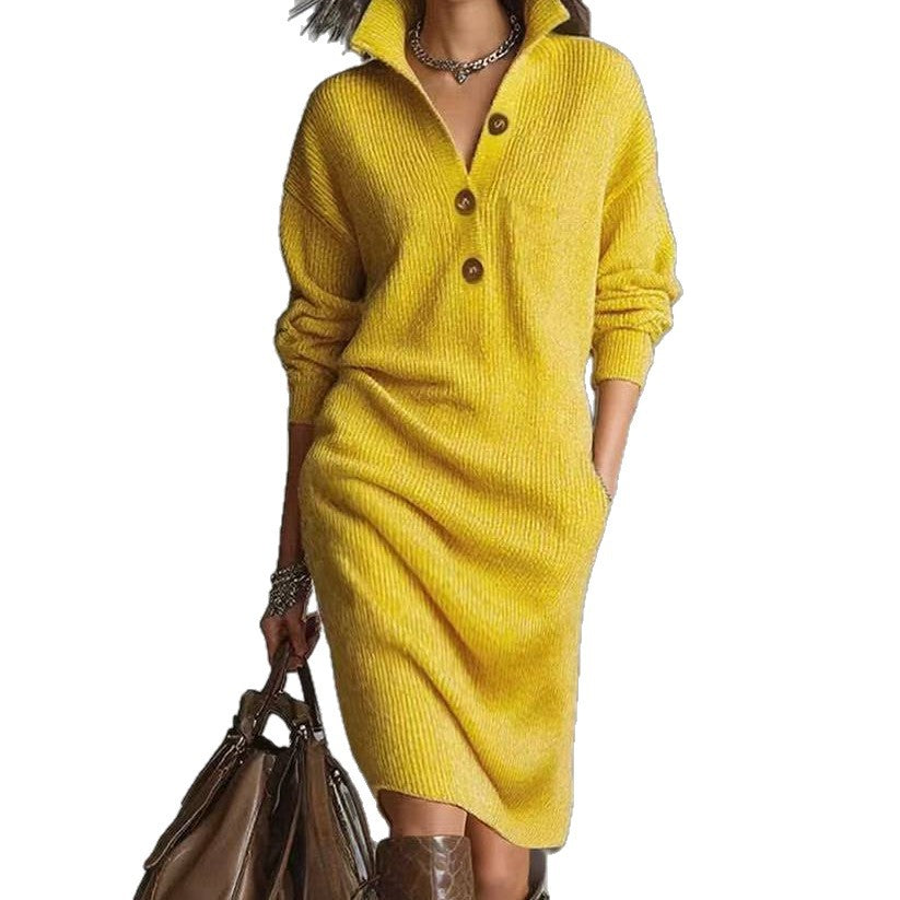 Long-sleeved Sweater Dress Fashion Warm Stand-up Collar Women Gym From House