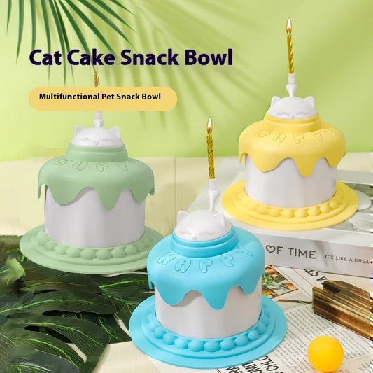 Multifunctional Cake Shape Cat Toy Creative Pet Feeding Bowl Pets dealsniper-net