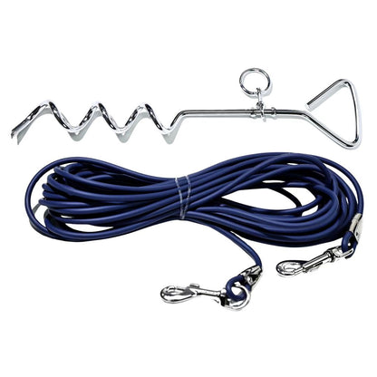 Ground Stake Fixed Dog Leash Pets dealsniper-net Navy blue 9M