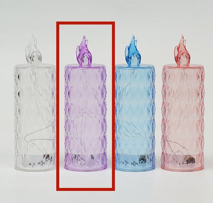 LED Electronic Candle Light Christmas Decorations Holidays Gym From House Diamond purple No base 1PC