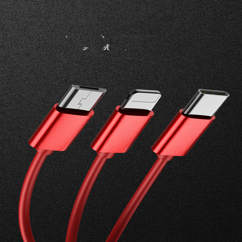 Data Cable One For Three Telescopic Data Cable Mobile Phone Charging Cable Electronic dealsniper-net