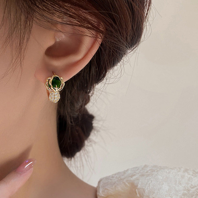 Cabbage Earrings Female Niche Design Temperament Jewelry dealsniper-net