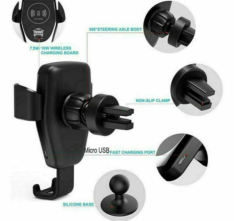 10W QI Wireless Fast Car Charger Mount Holder Stand Automatic Clamping Charging Phones DealSniper.net