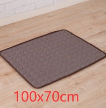 Pet Dog Cat Ice Silk Cold Nest Pad For Cooling In Summer Pets dealsniper-net Brown 102x70cm