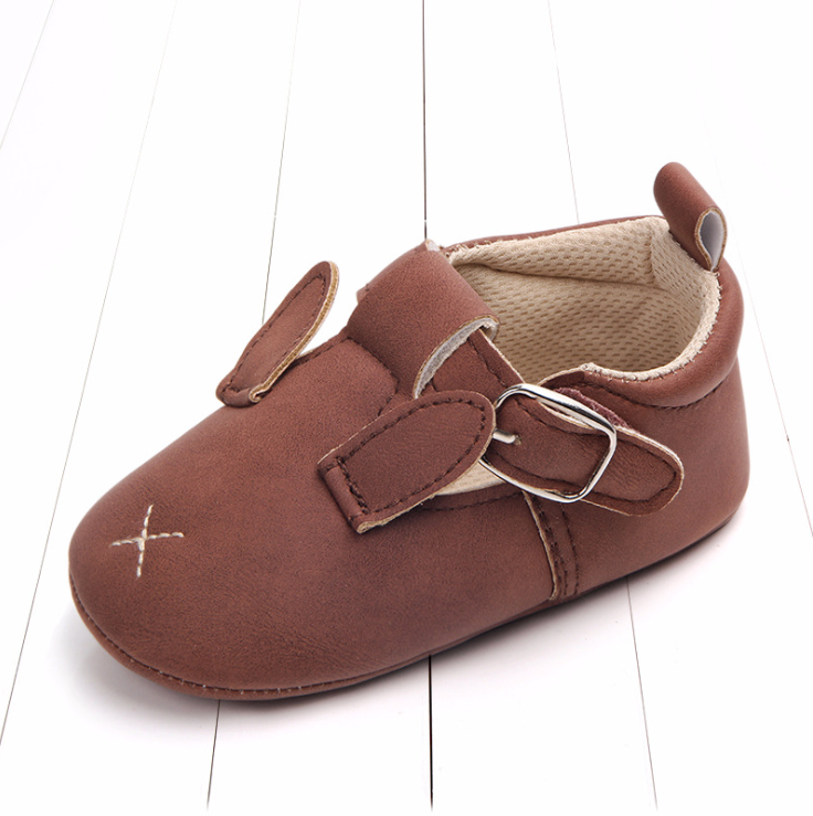 Spring and autumn cartoon animal baby shoes matte leather non-slip soft bottom baby shoes wholesale 0884 Kids DealSniper.net Coffee rabbit 11CM
