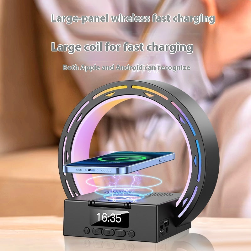 4 In 1 Wireless Bluetooth Speaker Charging Pad Bedside Lamp Electronics DealSniper.net Black