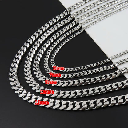 European and American titanium steel Cuban chain Jewelry dealsniper-net