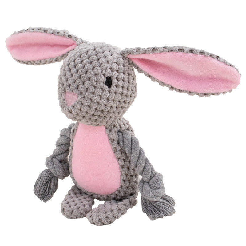 Pet Plush Sound Cotton Rope Toys Interactive Tug Of War Training Pets DealSniper.net