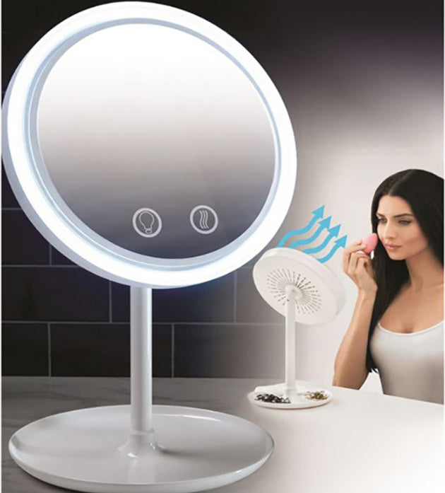 Fan LED Light Makeup Mirror Beauty dealsniper-net