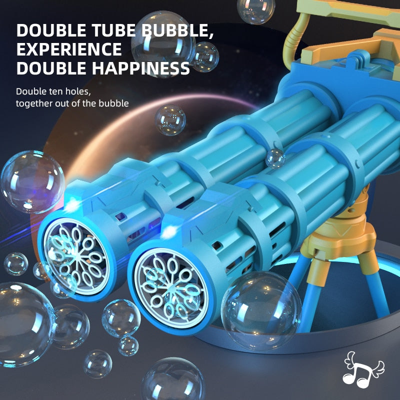 Super Big Double-Tube Bubble Gun Machine Outdoor Blowing Soap Kids Own Home Store