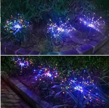 New Ground Plug Solar Fireworks Light LED Light String Copper