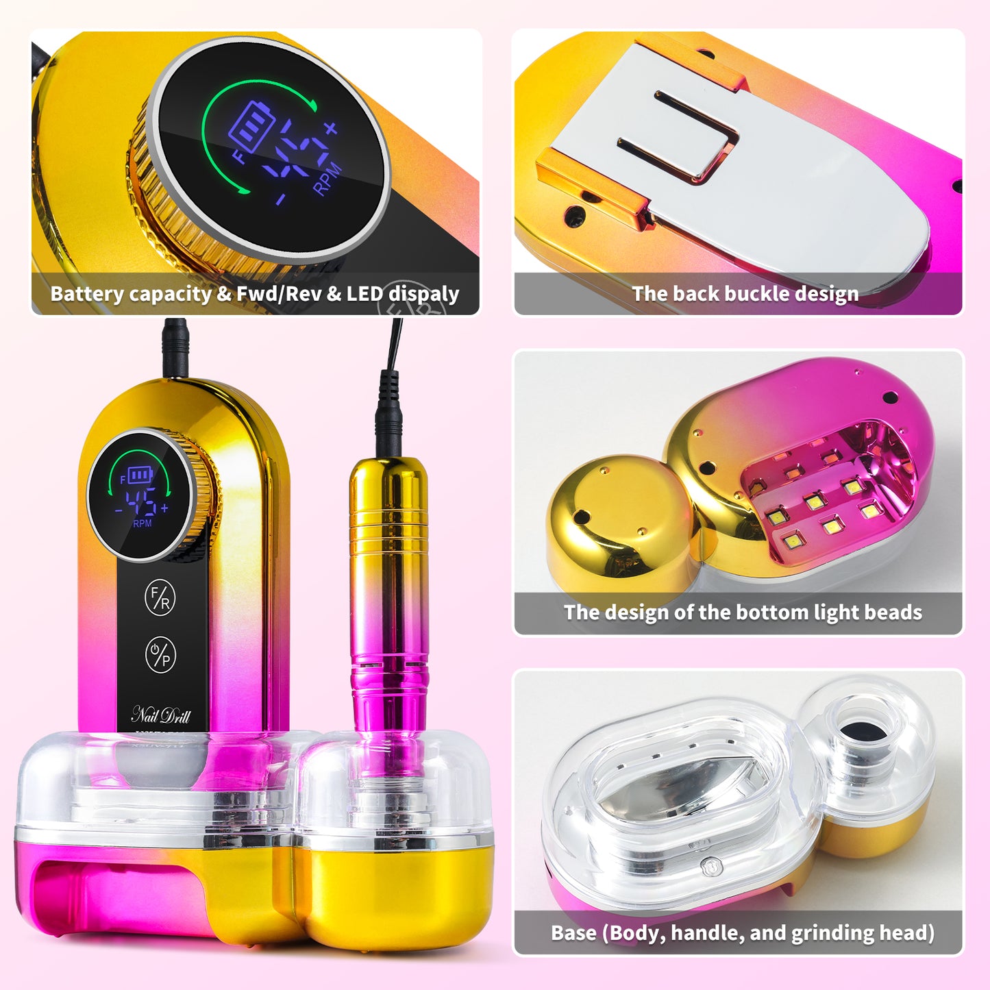 45000RPM Professional Nail Drill Kit Nail Polishing Machine Beauty dealsniper-net