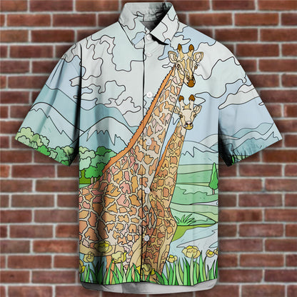 3D Personalized Printing T-shirt Summer Loose Short Sleeve Lapel Men DealSniper.net