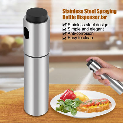 Stainless Steel Olive Oil Spraying Bottle Dispenser Sprayer Kitchen dealsniper-net as picture