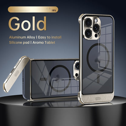 Phone Case Aromatherapy Frameless Scissors Buckle Magnetic Bracket Electronics DealSniper.net Gold Magnetic Suction IPhone16