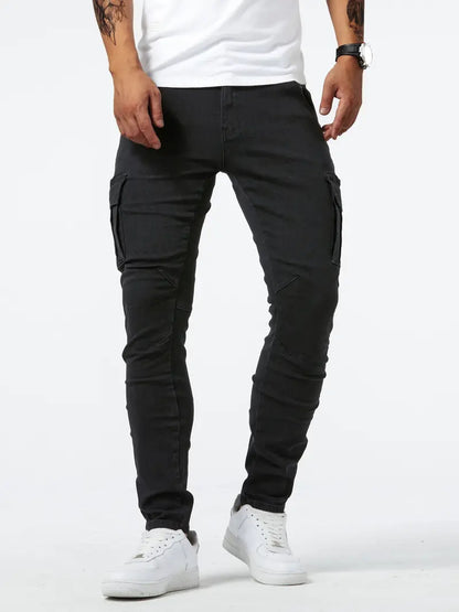 Man's Casual Cargo Pants Stylish Tide Brand Stretch Pants Men null Black 2XL