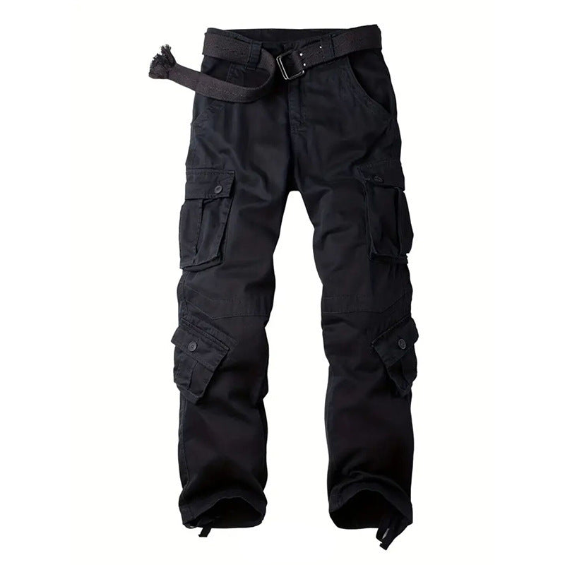 Men's Cargo Pants 3D Multi Pockets Loose Straight Leg Work Pants Men Gym From House Black 29