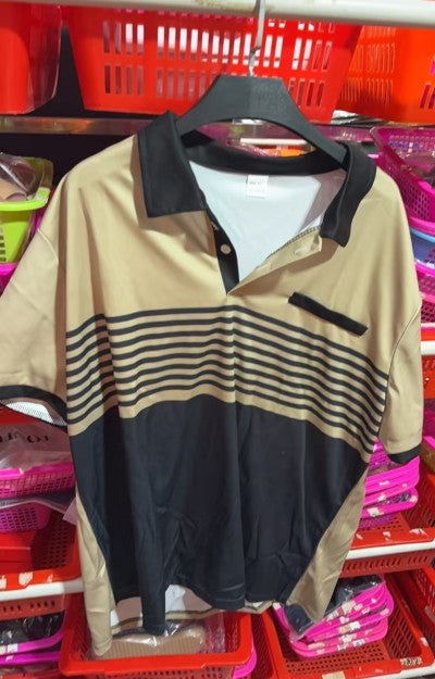 Casual Striped Shirt With Chest Pocket Men Clothing Men DealSniper.net Khaki L