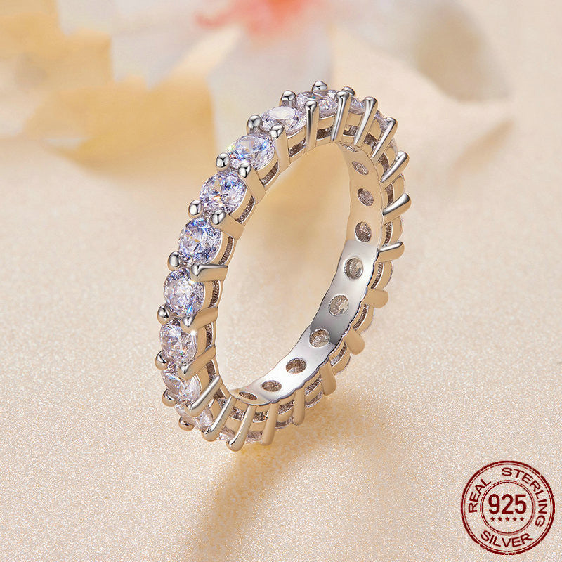 Paired Diamond Shining Mosonite Ring Jewelry DealSniper.net