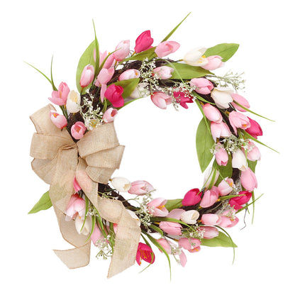Two Tone Tulip Wreath Valentine's Day Easter Ornament Pendant Deals DealSniper.net Bicolor