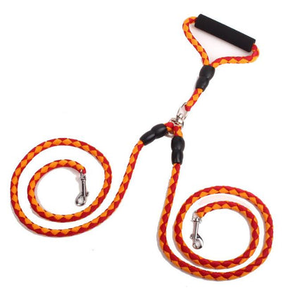 Double-Ended Traction Rope For Walking The Dog Hand-Double-Ended Pets Gym From House Orange