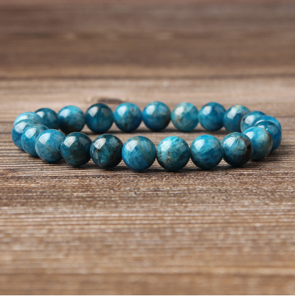 Natural Blue Apatite Bracelets Are Suitable For Men And Women To Wear Elastic Beaded Jewelry Jewelry dealsniper-net