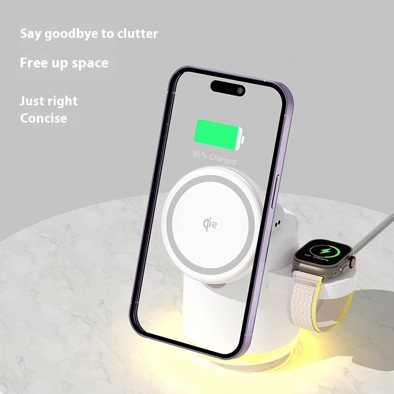 Folding Magnetic Three-in-one Wireless Charger Gadgets Gym From House