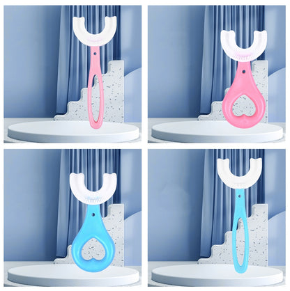 Children's U-shaped Food Grade Soft Rubber Toothbrush Health dealsniper-net 2Set