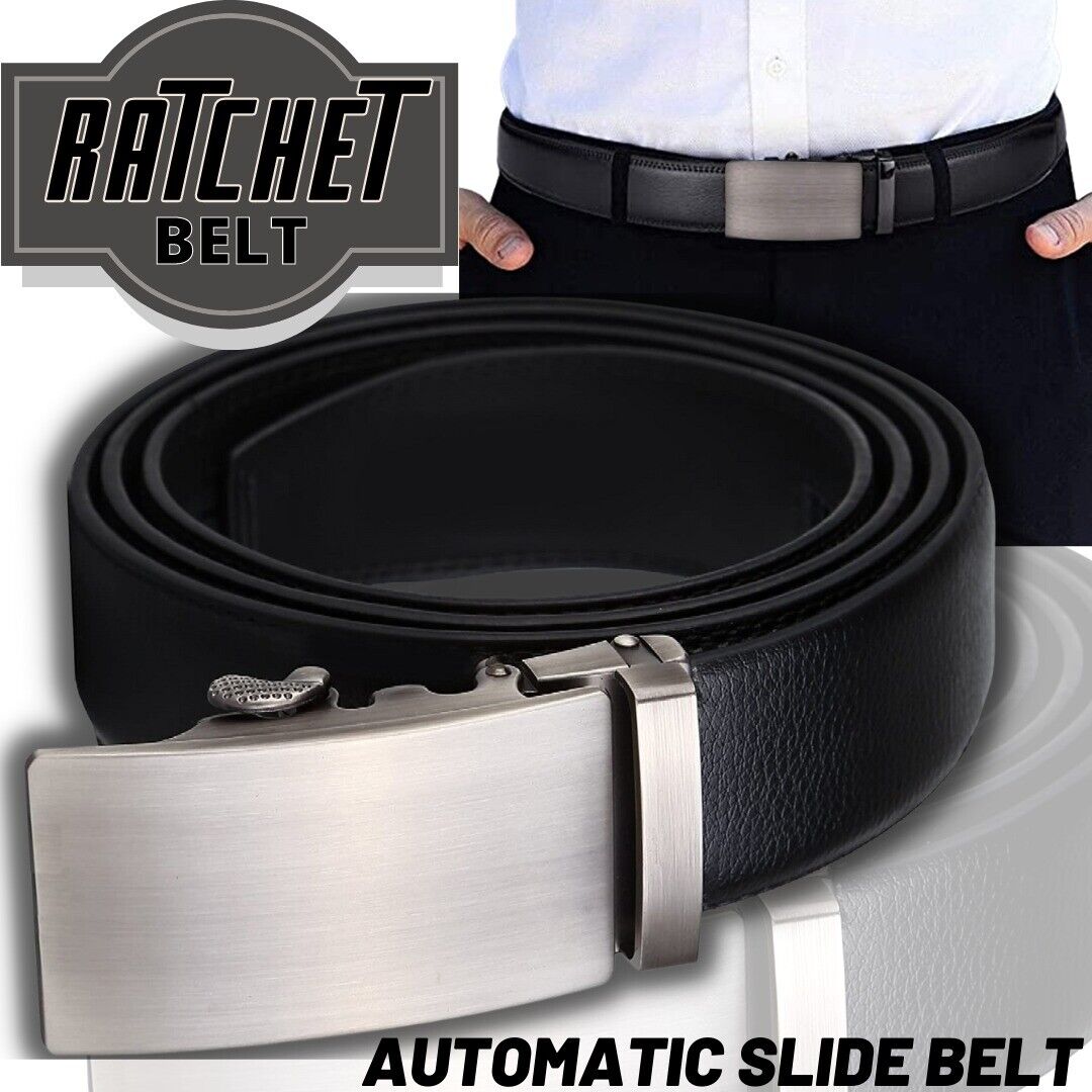 Microfiber Leather Mens Ratchet Belt, Belts For Men Adjustable Automatic Buckle Men dealsniper-net