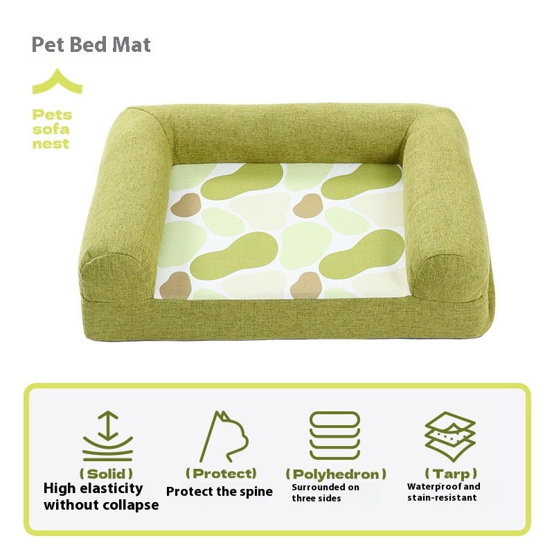 Pet Sofa Four Seasons Universal Kennel Dog Mat Pets dealsniper-net Dark Green L