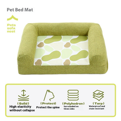 Pet Sofa Four Seasons Universal Kennel Dog Mat Pets dealsniper-net Dark Green L