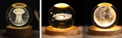 Luminous Starry Sky And Planets Moon Moon Crystal Ball Night Lamp