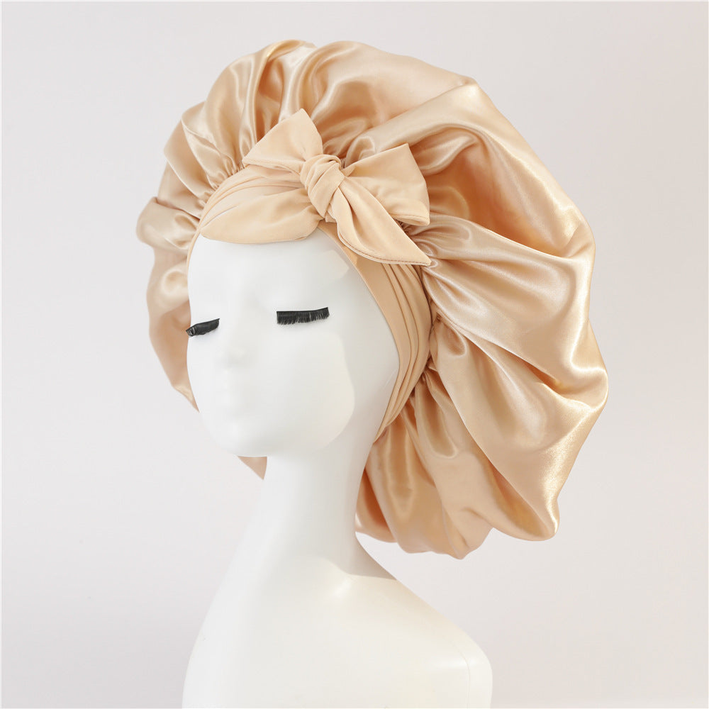 New Silk Bonnet For Sleeping Women Satin Bonnet Hair Bonnet Beauty dealsniper-net Khaki