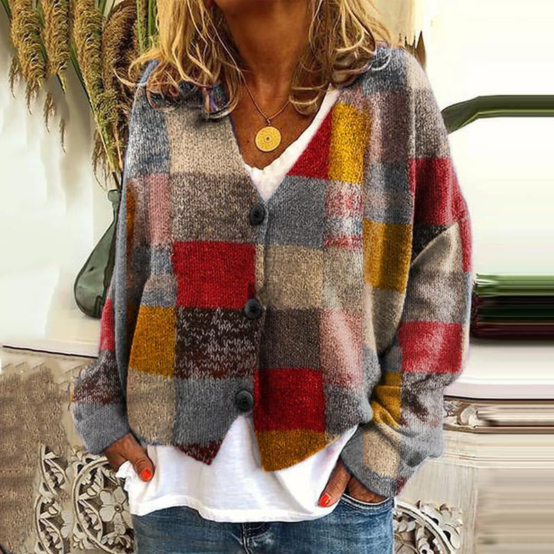 New Christmas Abstract Flowers Printing Sweater Fashion Women DealSniper.net