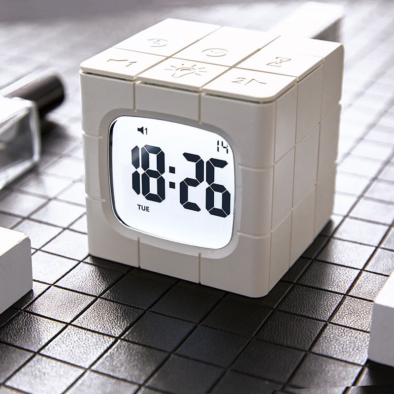 Alarm Clock Creative Time Rubik's Cube Model Crafts Home Home dealsniper-net A USB