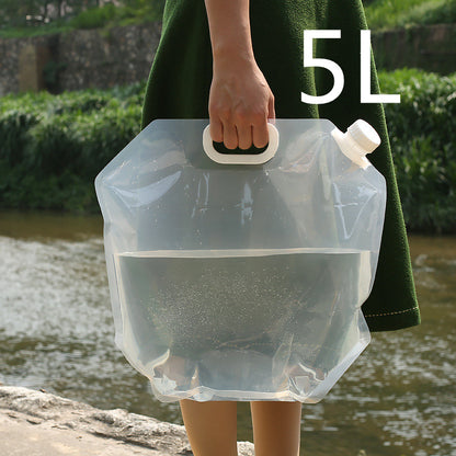 PVC Outdoor Camping Hiking Foldable Portable Water Bags Container Outdoor dealsniper-net White 5L