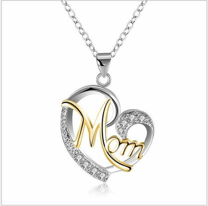 Women\'s Necklaces  Mom Color Separation Heart-shaped Diamonds Gifts