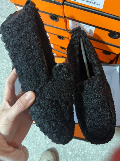 Winter Plush Flats Shoes Ins Fashion Slip On Loafers Women null