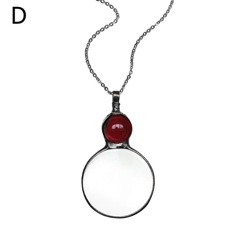 New Mother's Day Magnifying Glass Pendant Necklace Jewelry Gym From House Red