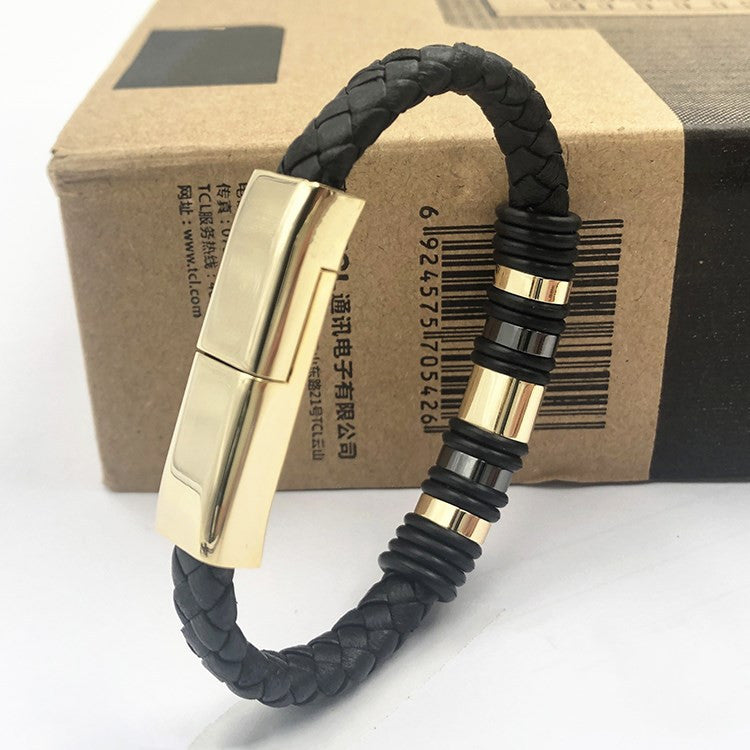 New Creative Bracelet Charging Line Jewelry Gym From House Gold Android interface 20CM