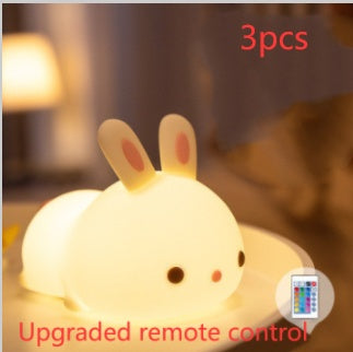 New Year'S Gift Rabbit Silicone Lamp Pat Feeding Creative Home Decor Gym From House Upgraded remote control model 3PCS