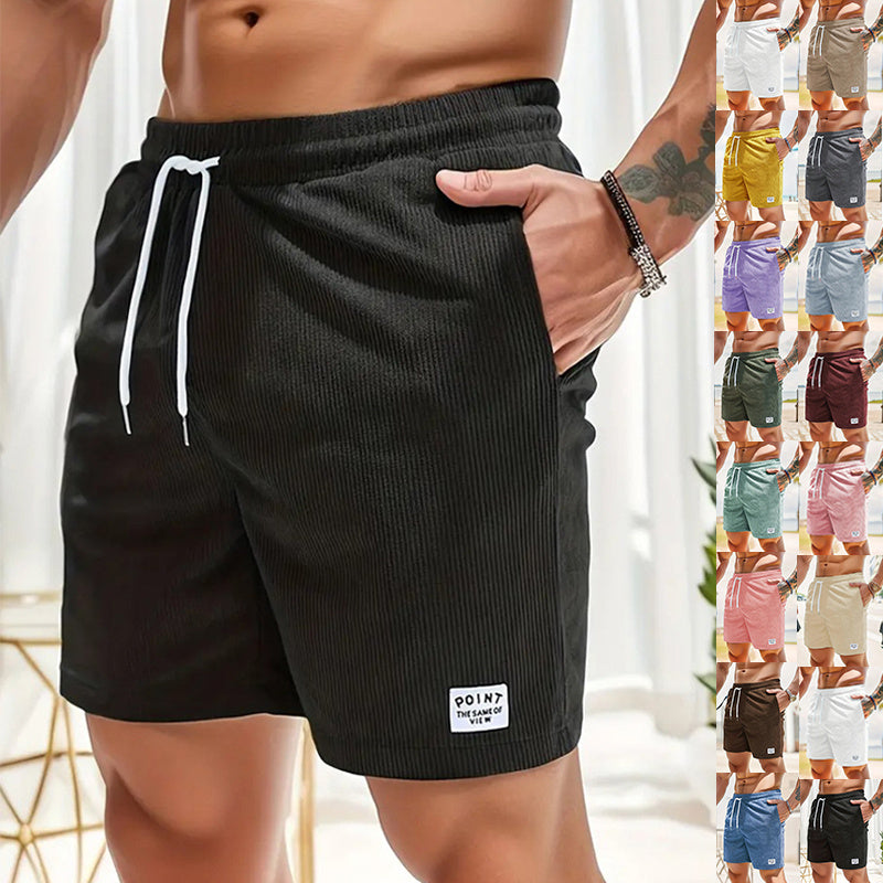 Lace-up Drawstring Shorts Summer Corduroy Sports Short Pants Mens Clothing Men dealsniper-net