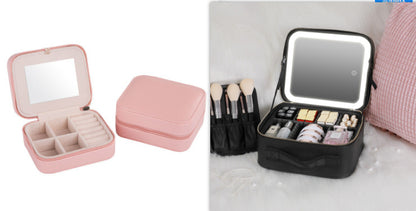 Smart LED Cosmetic Case With Mirror Cosmetic Bag Beauty dealsniper-net Set 12inches USB