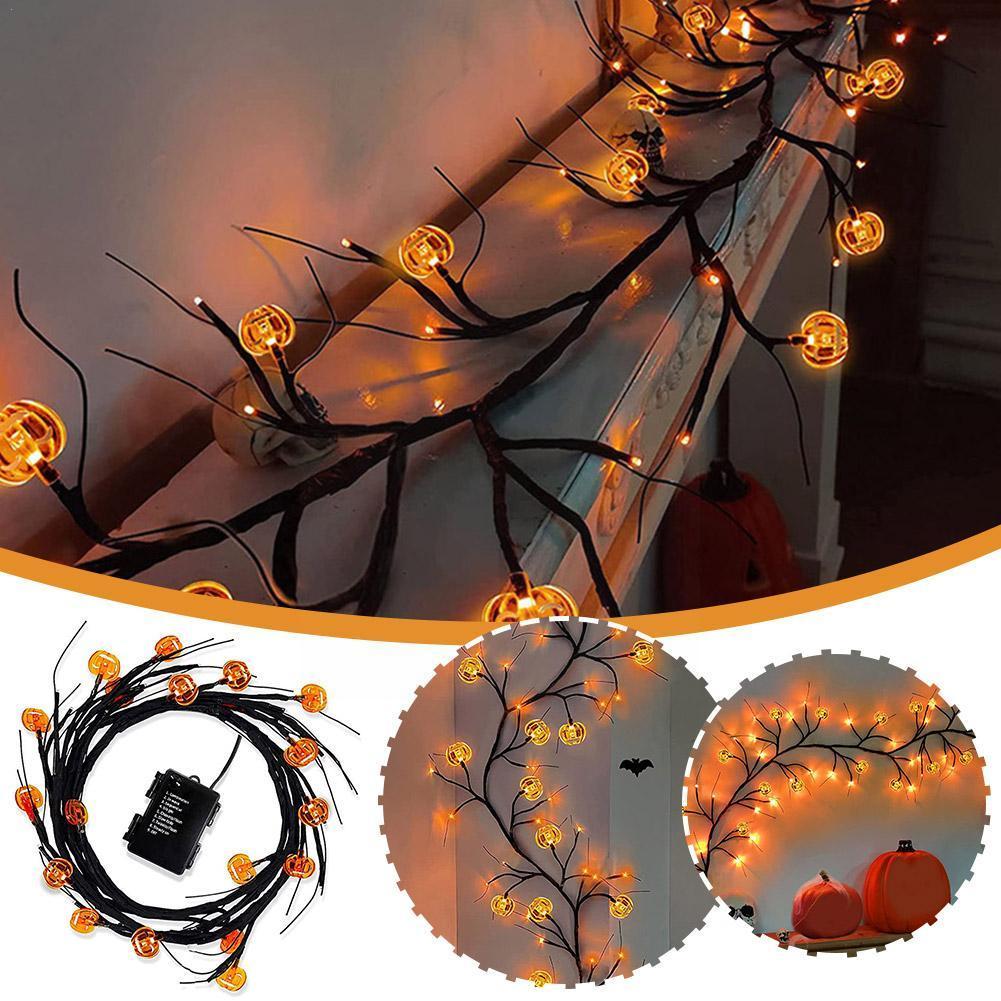 Halloween LED Willow Vine String Light Cool Cartoon Home Decor Gym From House