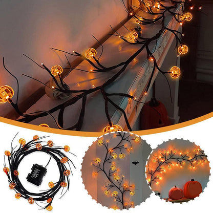 Halloween LED Willow Vine String Light Cool Cartoon Home Decor Gym From House
