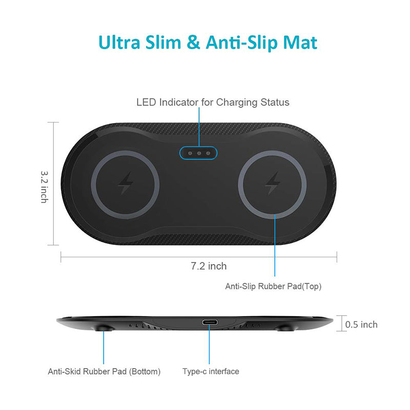 Wireless Charger Dual Mobile Phone Charger Electronics Gym From House
