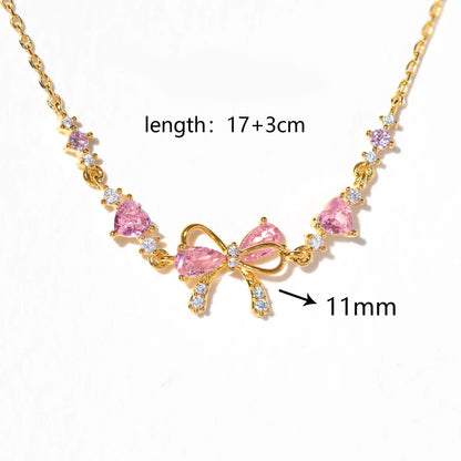 Sweet Bow Heart Rhinestone Bracelet Y2K Ins Fashion Jewelry dealsniper-net