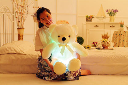 Creative Light Up LED Teddy Bear Stuffed Animals Plush Toy Kids dealsniper-net White 75CM