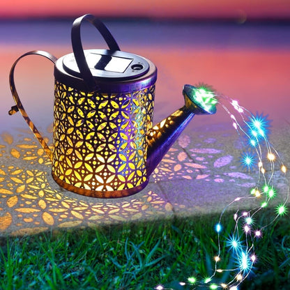 1 2pcs Watering Can Lights, Copper Solar Garden Lights Outdoor Gym From House